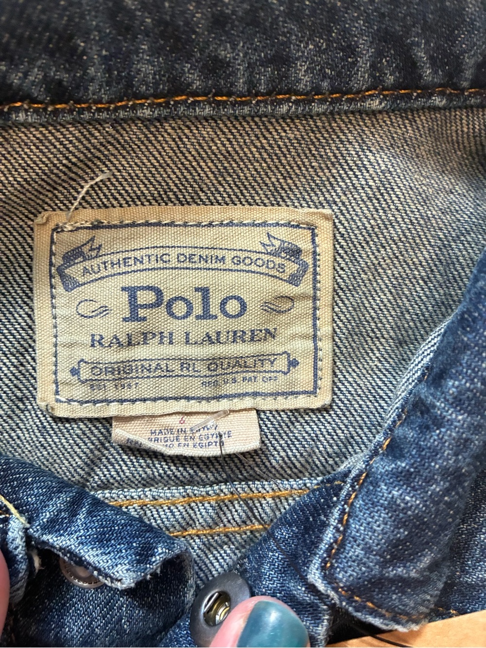 NWT Polo Ralph Lauren Denim Trucker Jacket Boys Size 6 Flag $89.50 - Picture 5 of 5